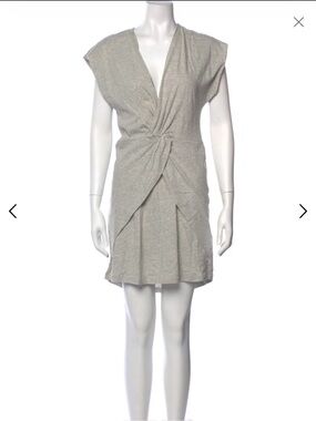 IRO Light Gray Twist-Front Mini Dress